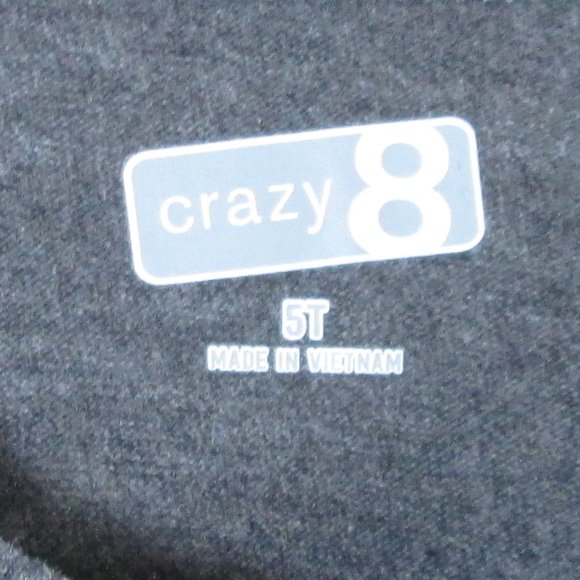 Crazy 8 Girls Dark Grey Short Sleeve T-shirt w\ Chrome Colored Tiger Siz… - Picture 4 of 6